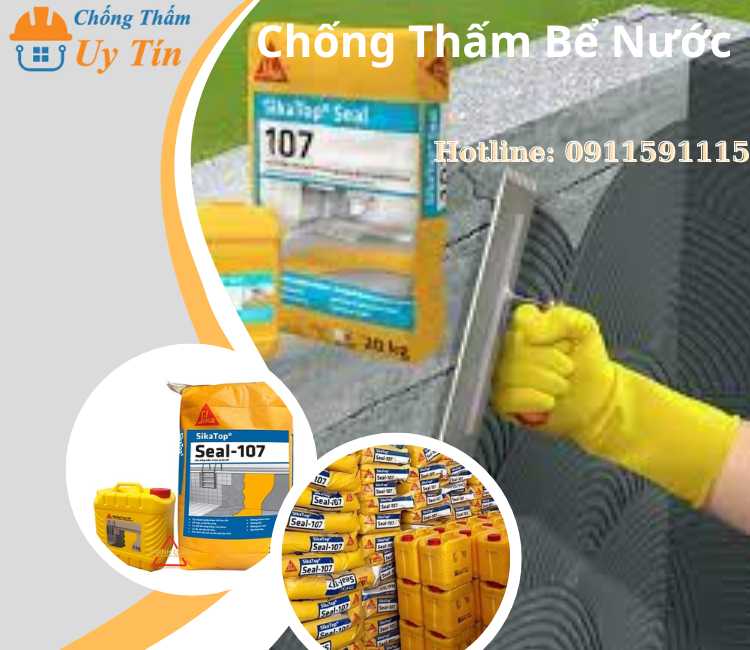 chống thấm bể nước bằng sikatop seal 107