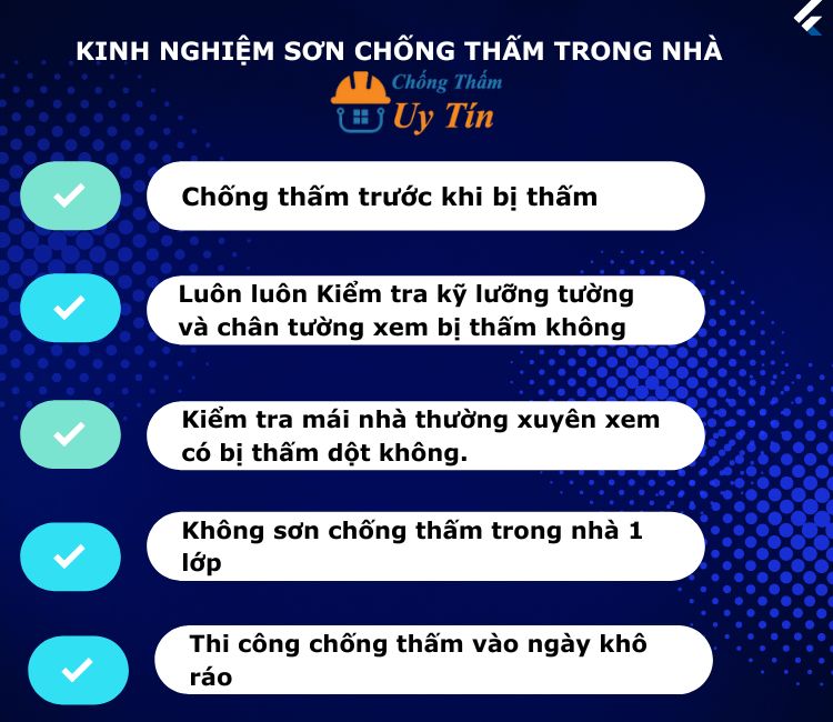 kinh nghiệm sơn chống thấm trong nhà