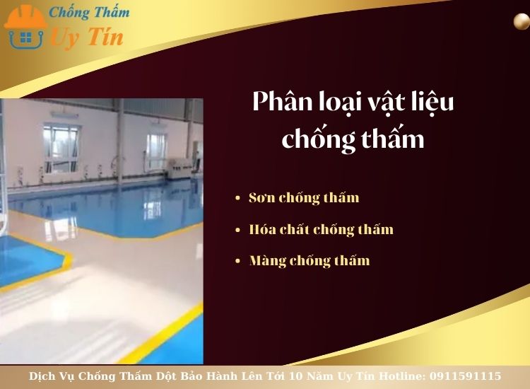 phân loại vật liệu chống thấm