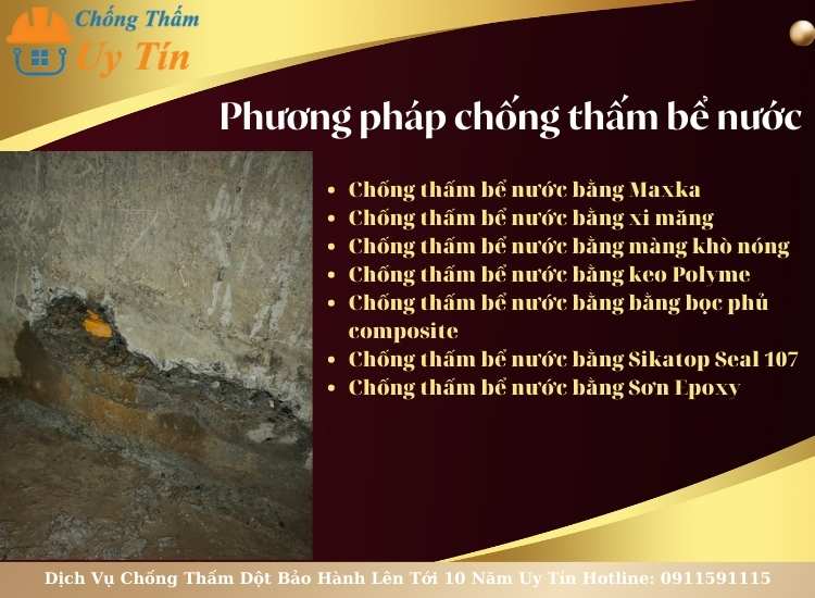 phương pháp chống thấm bể nước