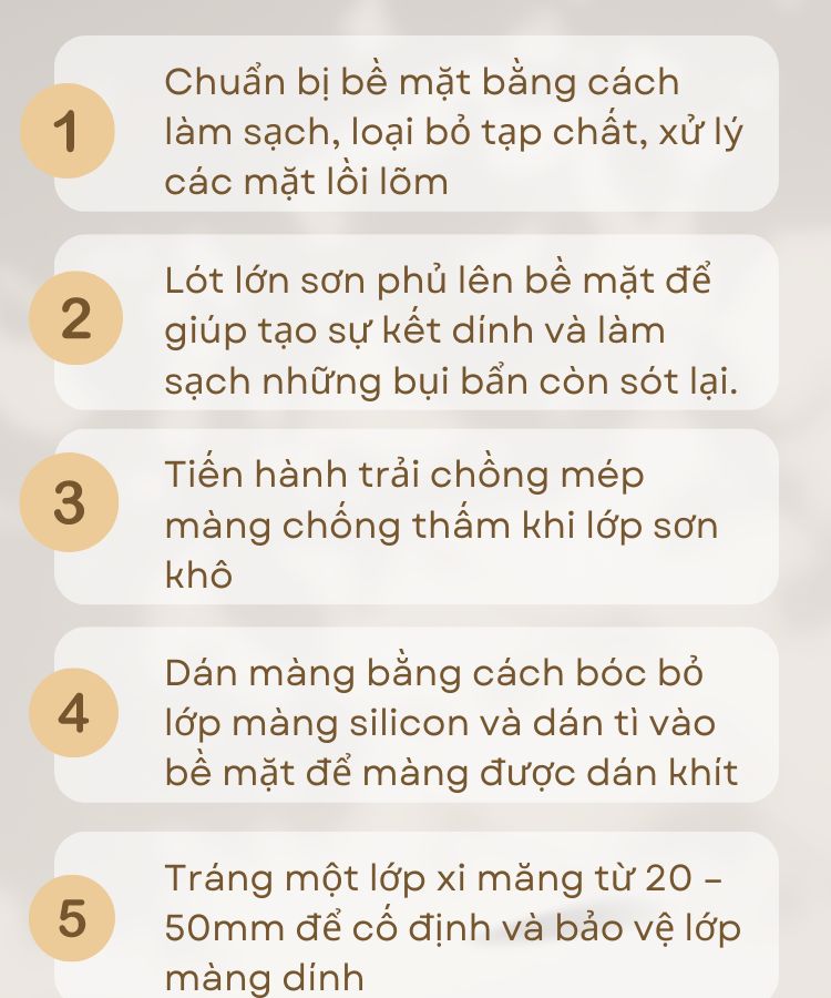 quy trình thi công giấy dầu chống thấm